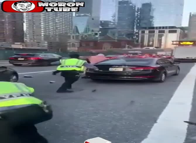 Video :Three New York traffic cops are attacked by a motorist